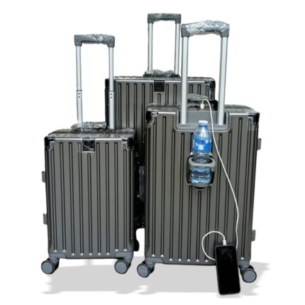 Gray Aluminum 3-Set Luggage – Premium Strength Meets Modern Elegance